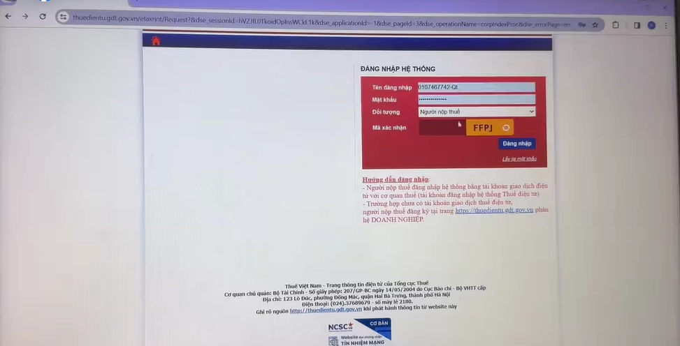 Cách nộp thuế môn bài online từng bước 02