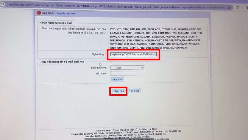 Cách nộp thuế môn bài online từng bước 04