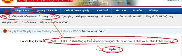 Hướng dẫn cách đăng ký người phụ thuộc 06