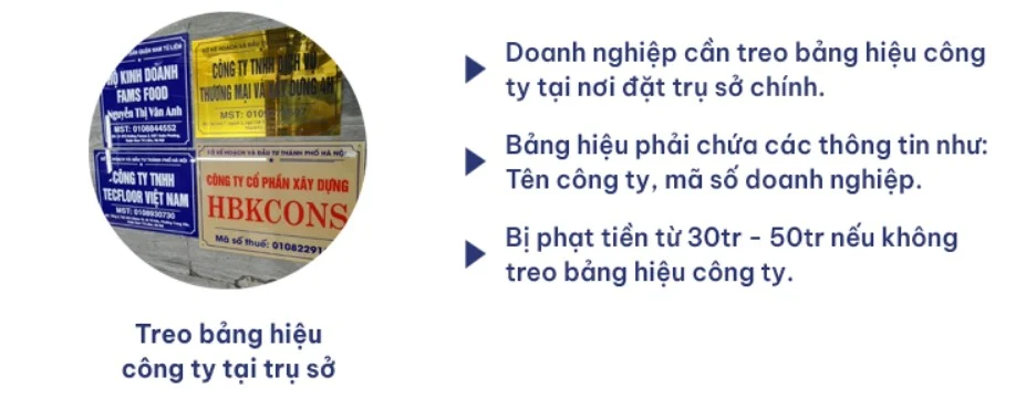 Treo bảng hiệu công ty
