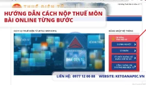 Hướng dẫn Cách nộp thuế môn bài online từng bước (có hình minh họa)