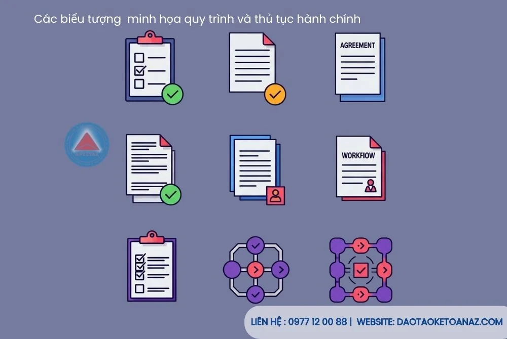 Hình ảnh Các biểu tượng minh họa quy trình và thủ tục hành chính