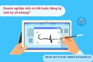 Hình ảnh doanh nghiệp nhỏ sử dụng chữ ký số để ký điện tử trên máy tính