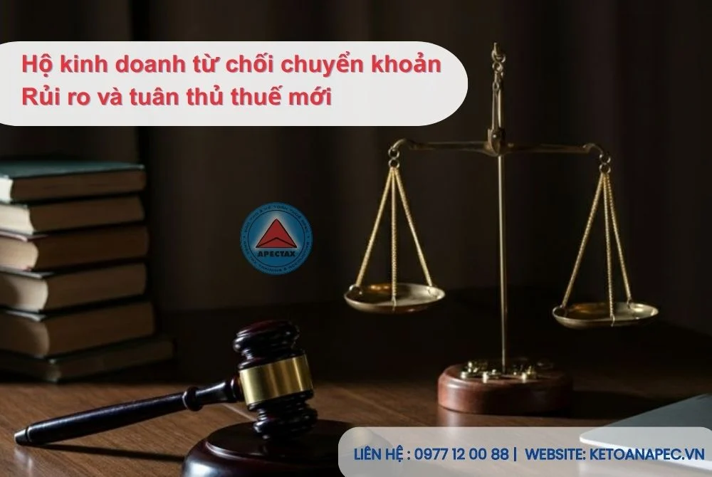 Hình ảnh minh họa hộ kinh doanh đối mặt rủi ro thuế và pháp lý khi từ chối chuyển khoản