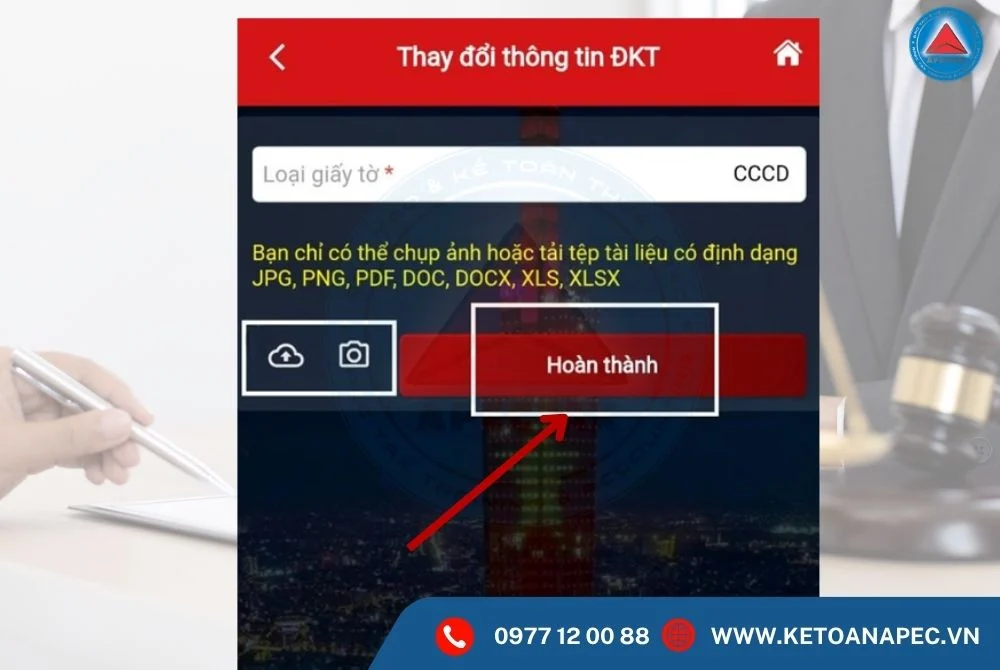 Tờ khai mẫu 08-MST hiện ra sau bước “Hoàn thành kê khai”