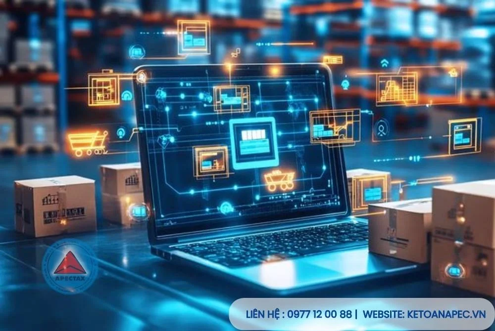 Màn hình phần mềm hiển thị tên và mã sản phẩm hàng hóa