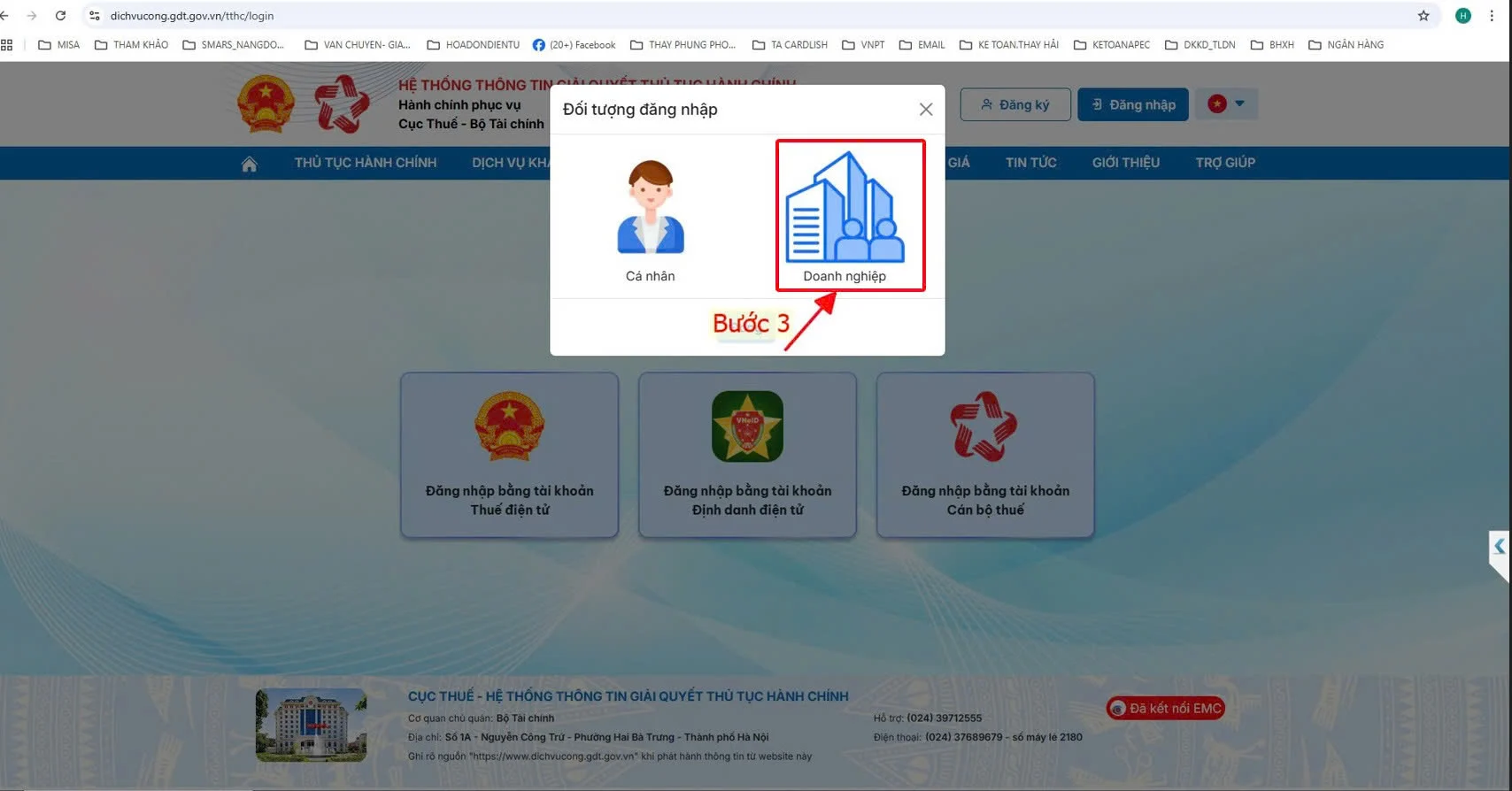 Bước 3 hướng dẫn nộp báo cáo