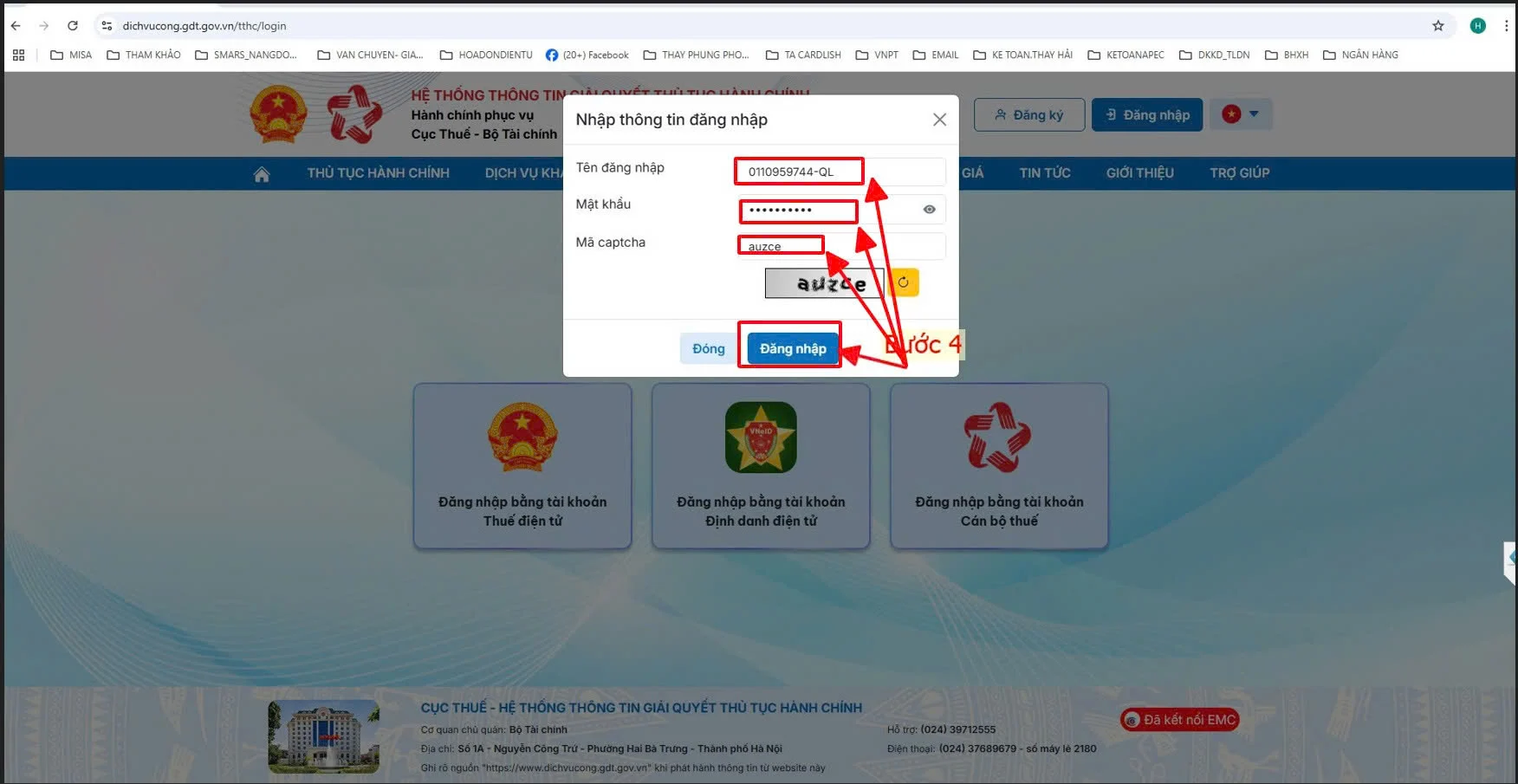 Bước 4 hướng dẫn nộp báo cáo