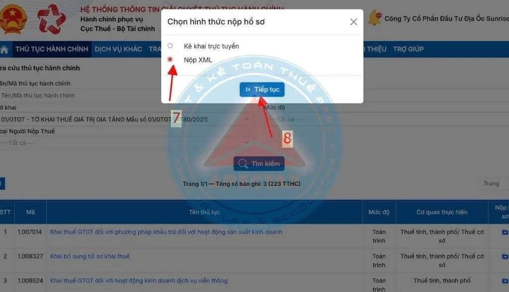 cách nộp tờ khai thuế GTGT