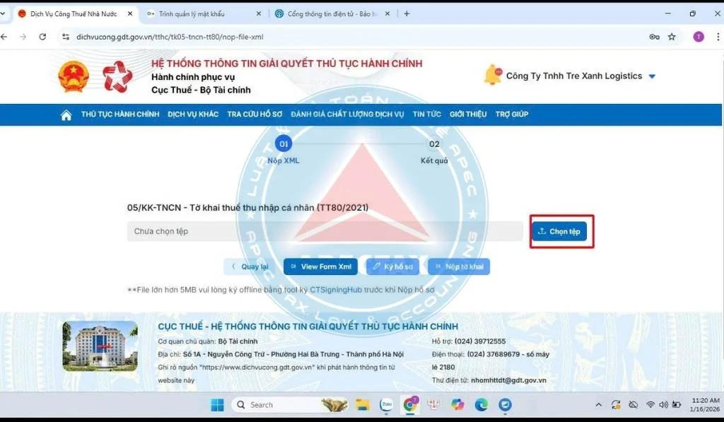 Hướng dẫn nộp tờ khai thuế thu nhập cá nhân