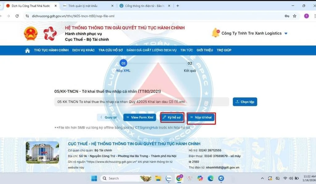 Hướng dẫn nộp tờ khai thuế thu nhập cá nhân