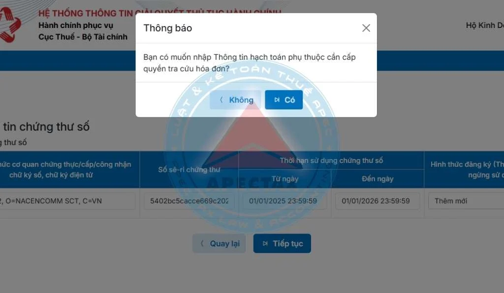 kế toán hộ kinh doanh đăng ký hoá đơn
