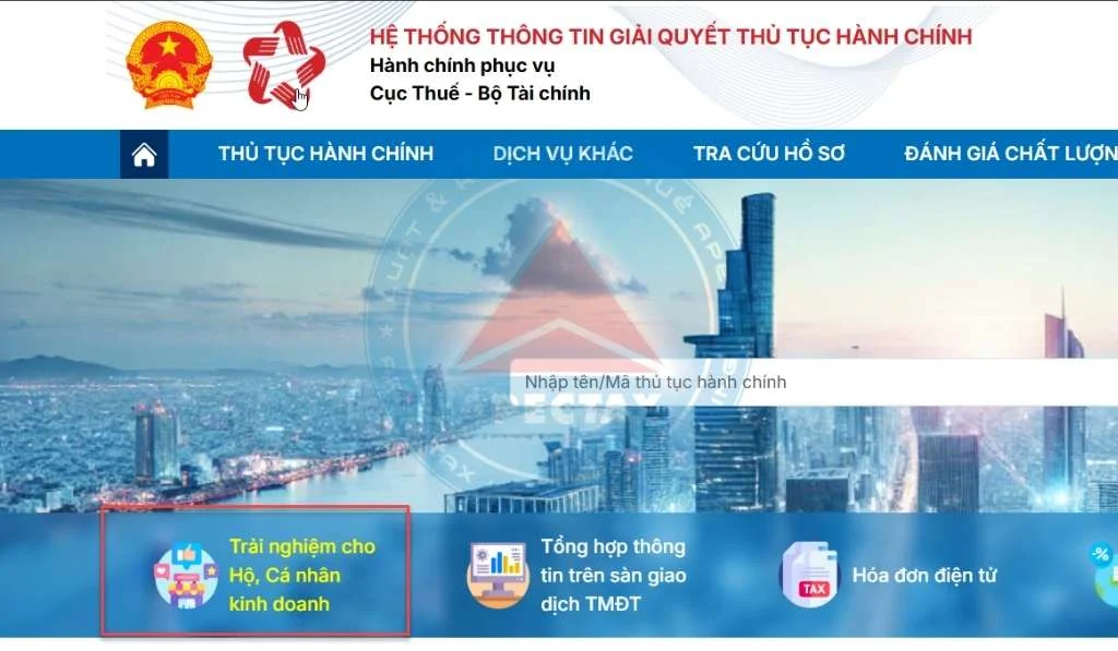 kế toán hộ kinh doanh Đăng ký thuế trên dịch vụ công