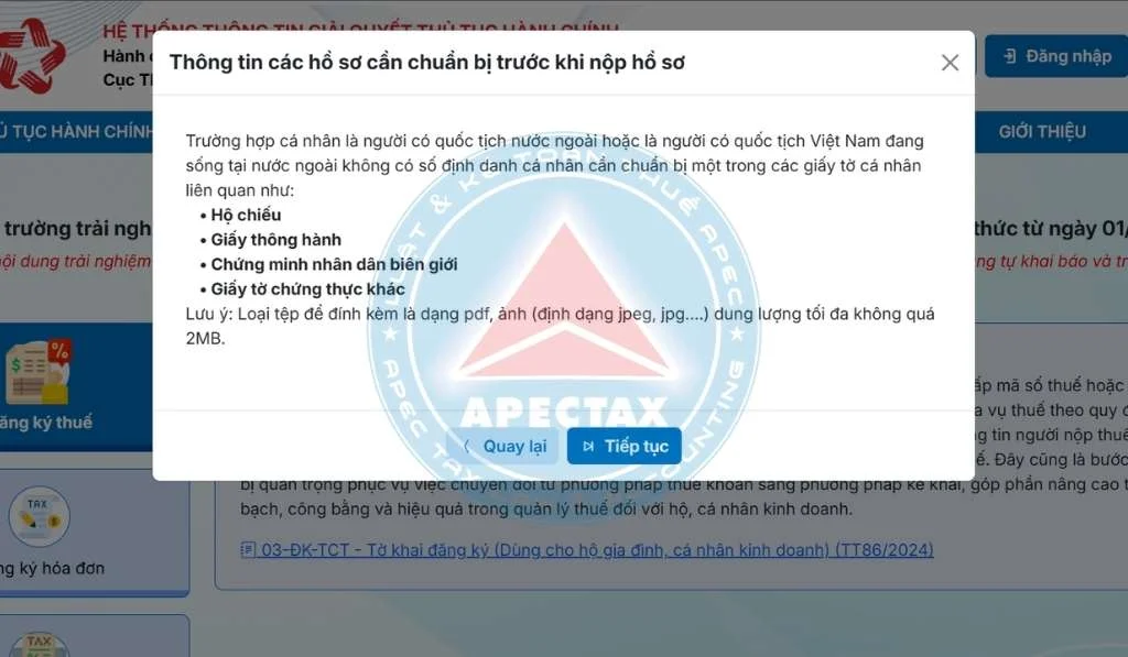 kế toán hộ kinh doanh Đăng ký thuế trên dịch vụ công