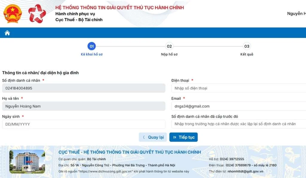 kế toán hộ kinh doanh Đăng ký thuế trên dịch vụ công