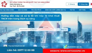 nộp và xử lý lỗi khi nộp Tờ khai thuế TNCN