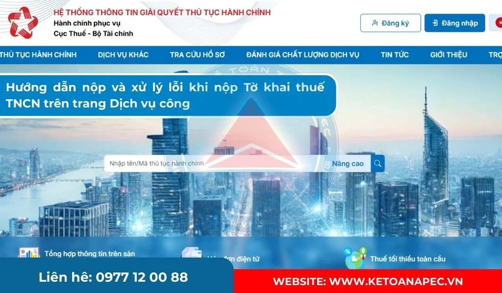 nộp và xử lý lỗi khi nộp Tờ khai thuế TNCN