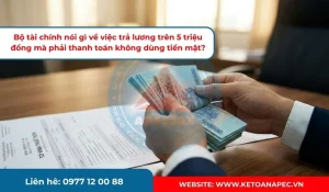 trả lương tiền mặt trên 5 triệu