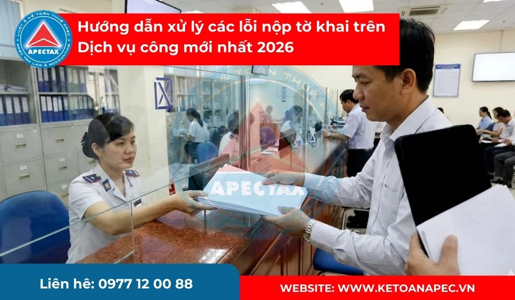 xử lý các lỗi nộp tờ khai trên dịch vụ công