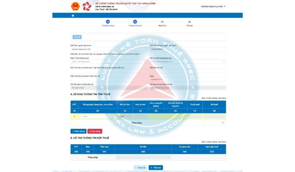 kế toán hộ kinh doanh kê khai thuế tài nguyên