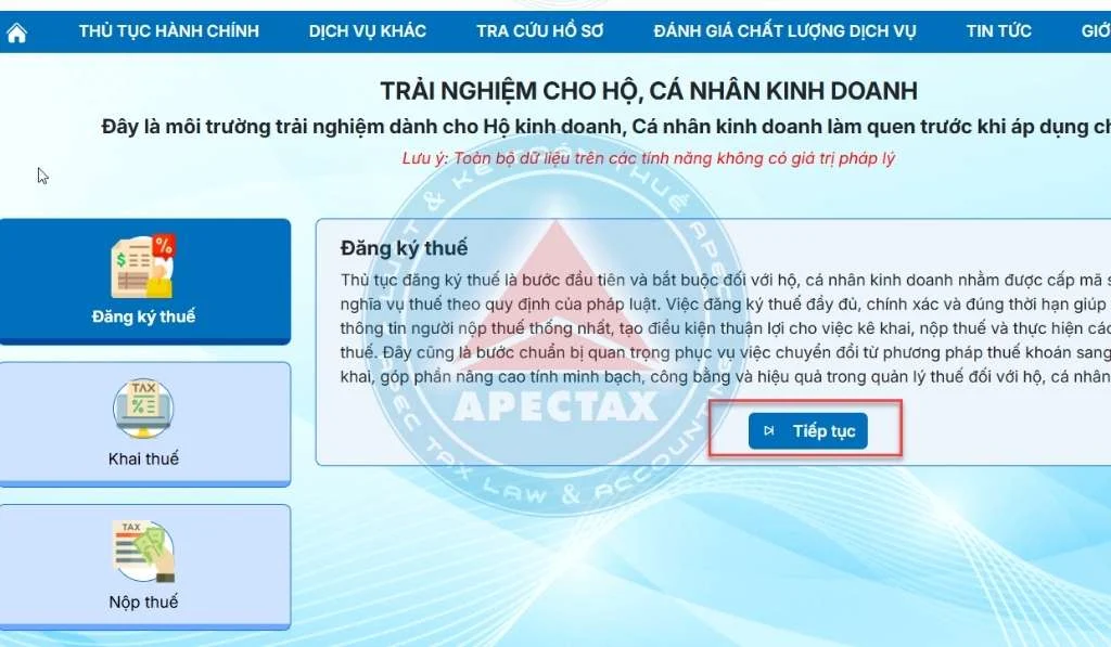 kế toán hộ kinh doanh kê khai Tờ khai 01/CNKD