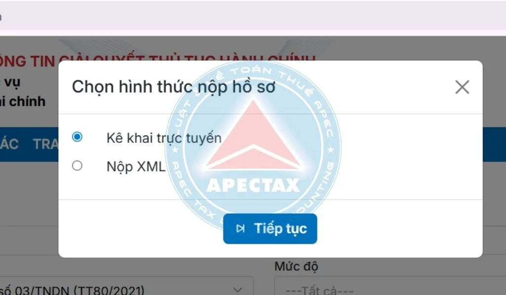 nộp Tờ khai 03/TNDN và Báo cáo tài chính