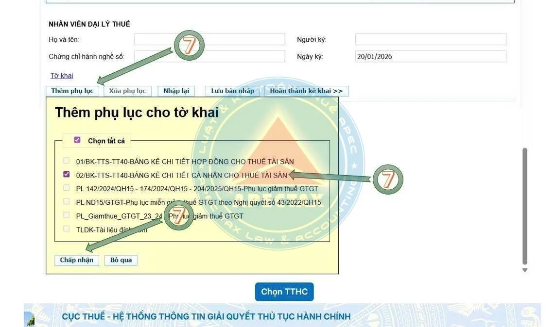 nộp tờ khai cho thuê tài sản trên dịch vụ công