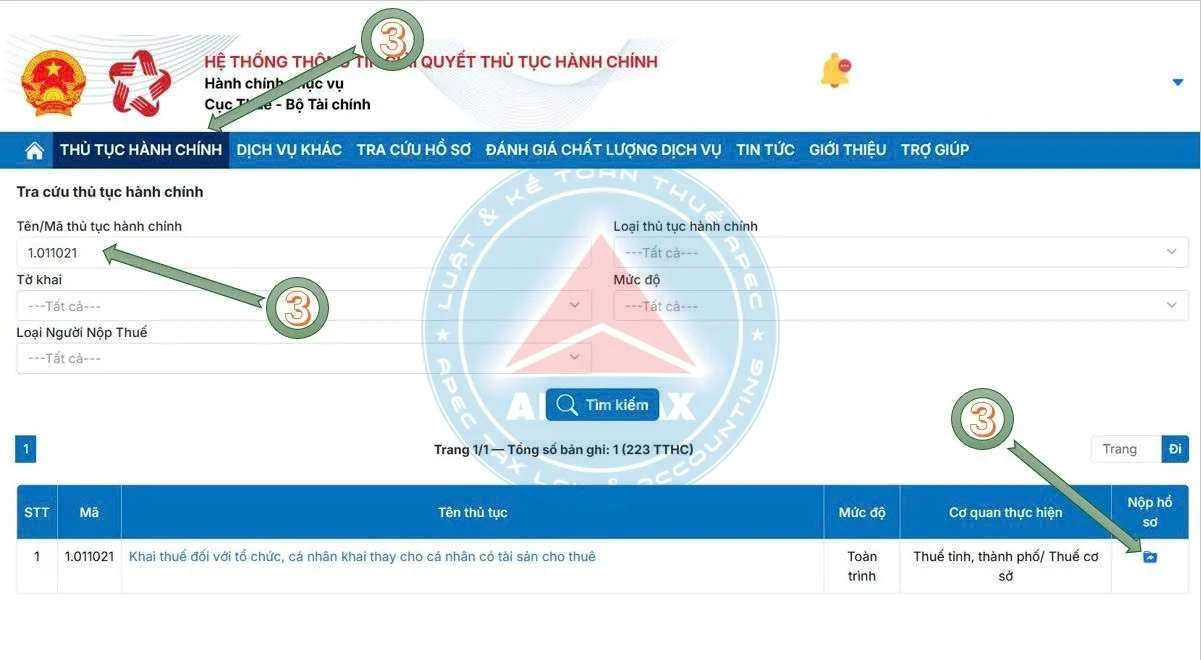 Hướng dẫn nộp tờ khai cho thuê tài sản trên Dịch vụ công năm 2026