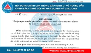 THÔNG BÁO 85/TB-CT